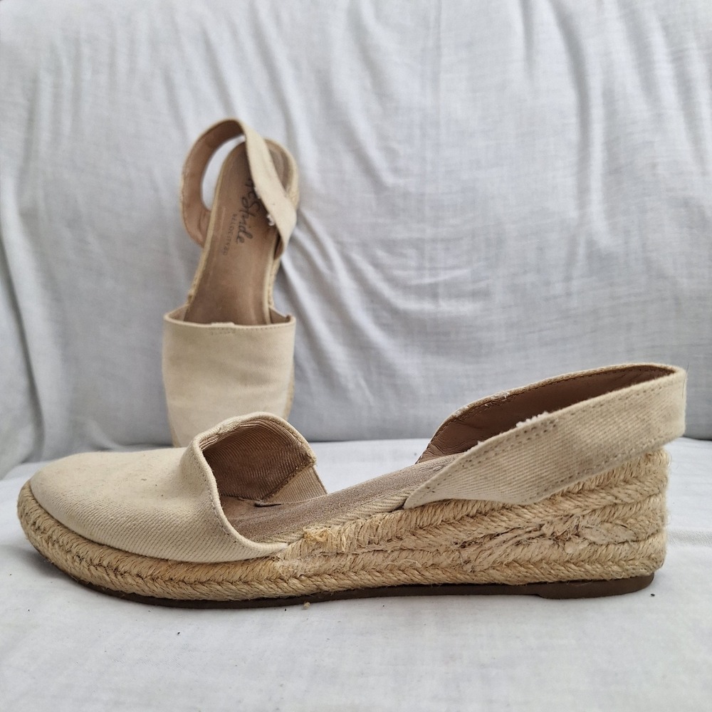 Cottagecore Boho Bohemian LifeStride Beige 8M Espadrille Wedge Katrina Women